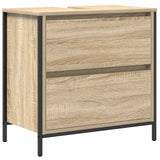 vidaXL Badkamerkast met lades 60x34,5x60 cm zwart eikenkleurig