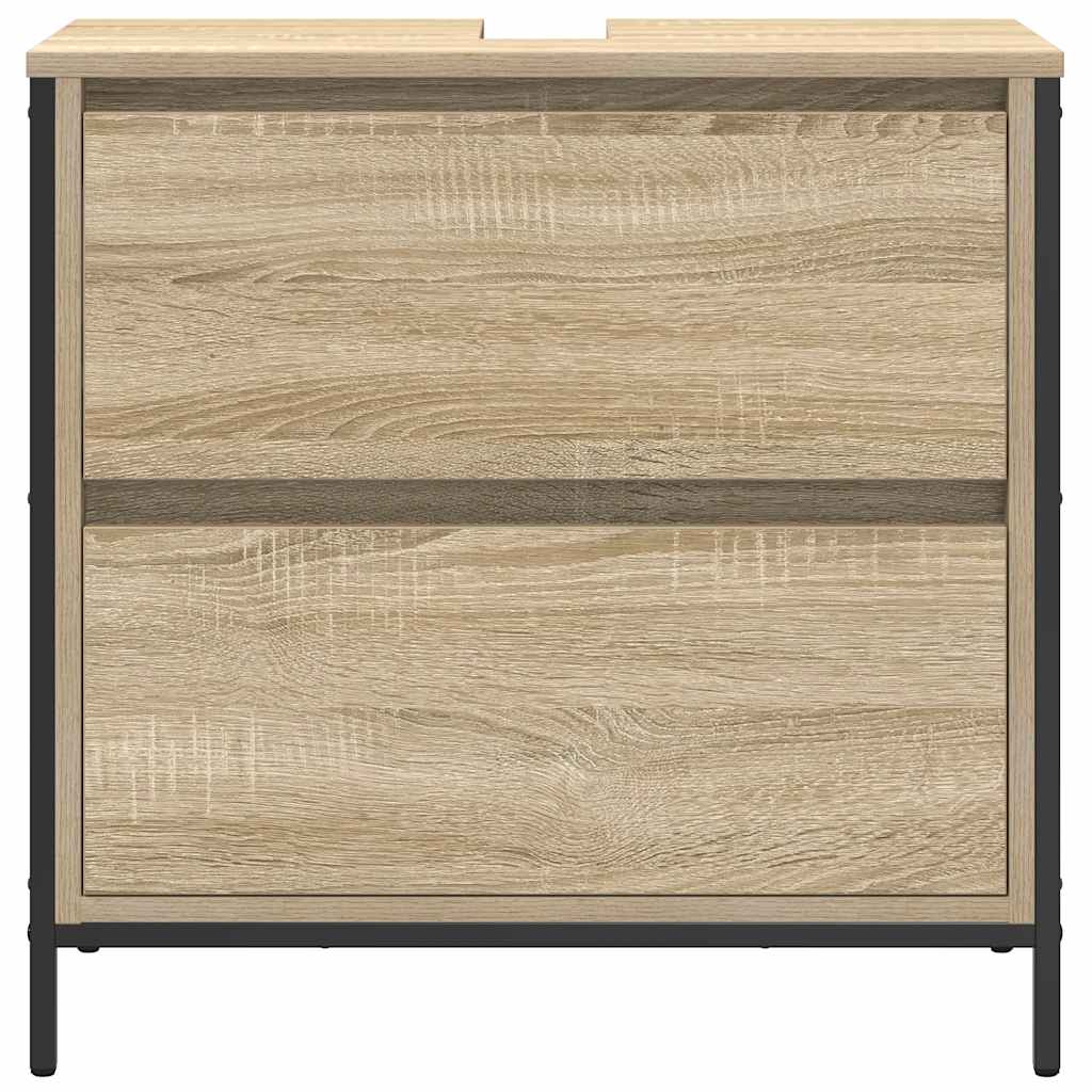 vidaXL Badkamerkast met lades 60x34,5x60 cm zwart eikenkleurig