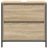 vidaXL Badkamerkast met lades 60x34,5x60 cm zwart eikenkleurig