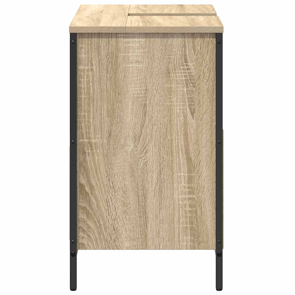 vidaXL Badkamerkast met lades 60x34,5x60 cm zwart eikenkleurig