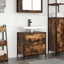 vidaXL Badkamerkast met lades 60x34,5x60 cm zwart eikenkleurig