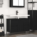 vidaXL Sink Cabinet with Drawers 90x34.5x60 cm Black Oak-coloured