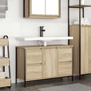 vidaXL Sink Cabinet with Drawers 90x34.5x60 cm Black Oak-coloured
