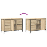 vidaXL Sink Cabinet with Drawers 90x34.5x60 cm Black Oak-coloured