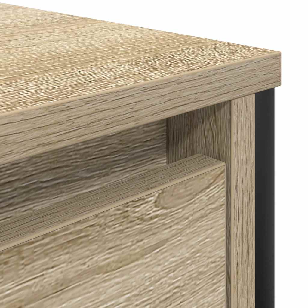 vidaXL Sink Cabinet with Drawers 90x34.5x60 cm Black Oak-coloured