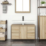vidaXL Sink Cabinet with Drawers 90x34.5x60 cm Black Oak-coloured