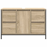 vidaXL Sink Cabinet with Drawers 90x34.5x60 cm Black Oak-coloured