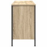 vidaXL Sink Cabinet with Drawers 90x34.5x60 cm Black Oak-coloured