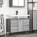 vidaXL Sink Cabinet with Drawers 90x34.5x60 cm Black Oak-coloured