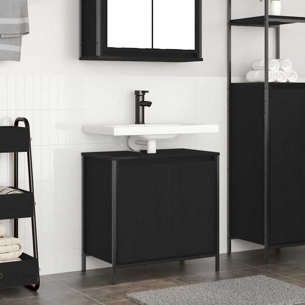 vidaXL Badkamerkast wastafelmeubel 60x34,5x60 cm zwart