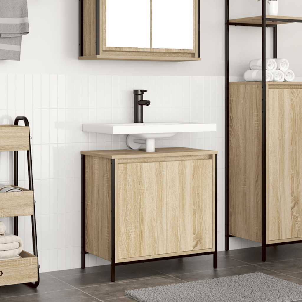 vidaXL Badkamerkast wastafelmeubel 60x34,5x60 cm zwart