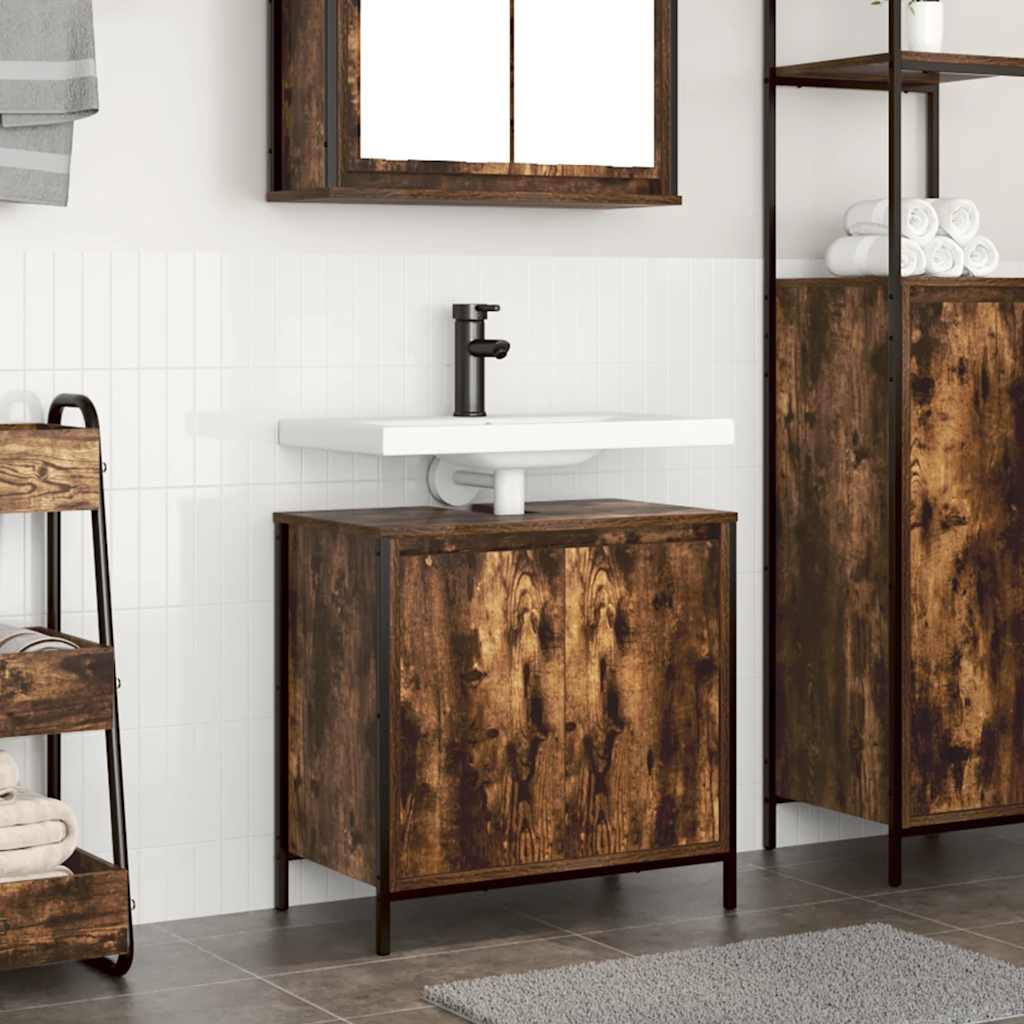 vidaXL Badkamerkast wastafelmeubel 60x34,5x60 cm zwart