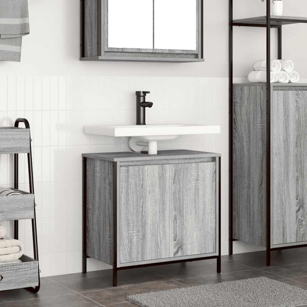 vidaXL Badkamerkast wastafelmeubel 60x34,5x60 cm zwart