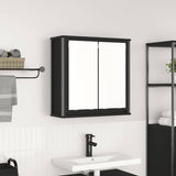 vidaXL Bathroom Wall Cabinet with Mirror 60x21x60 cm Black Oak-Effect