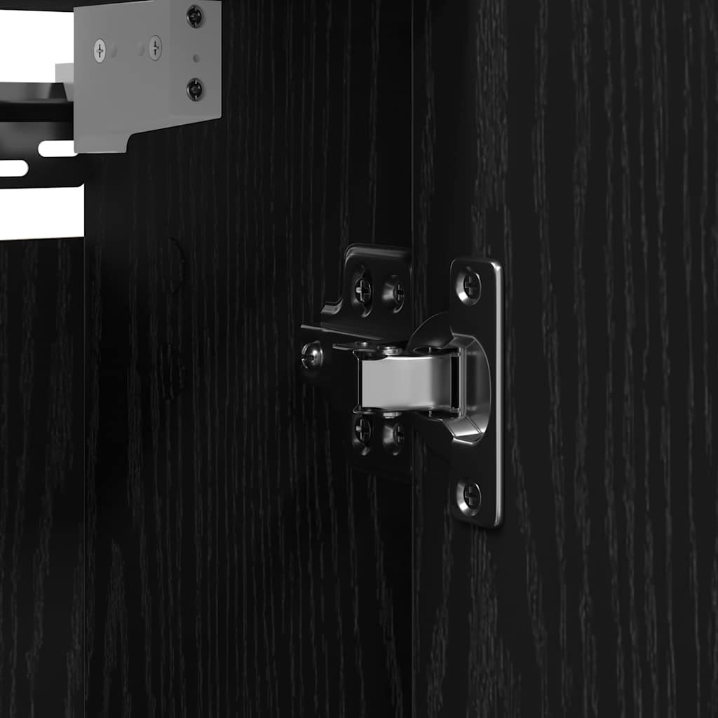 vidaXL Bathroom Wall Cabinet with Mirror 60x21x60 cm Black Oak-Effect
