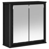 vidaXL Bathroom Wall Cabinet with Mirror 60x21x60 cm Black Oak-Effect