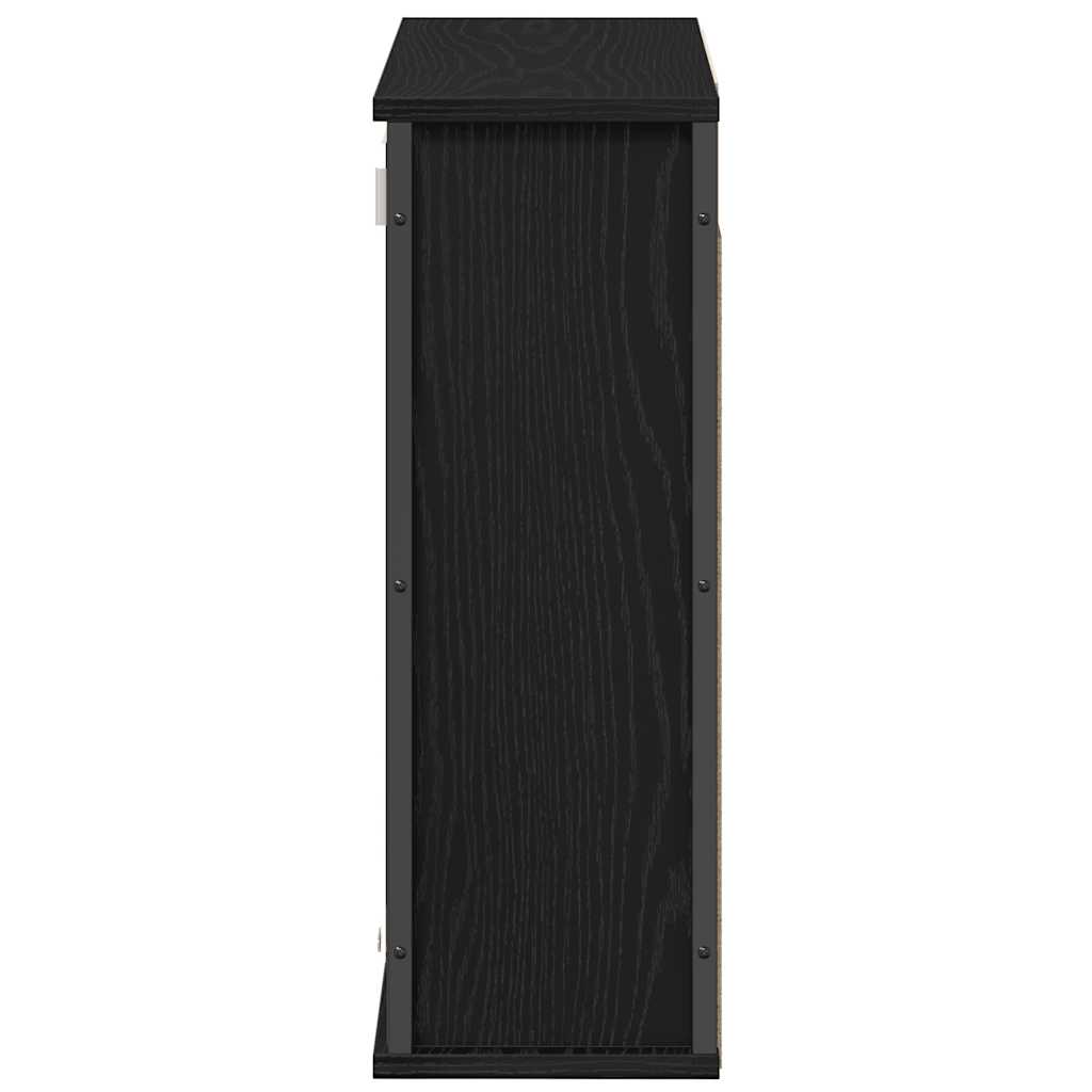 vidaXL Bathroom Wall Cabinet with Mirror 60x21x60 cm Black Oak-Effect