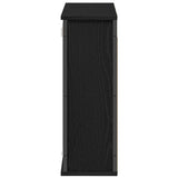 vidaXL Bathroom Wall Cabinet with Mirror 60x21x60 cm Black Oak-Effect