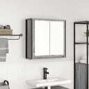 vidaXL Bathroom Wall Cabinet with Mirror 60x21x60 cm Black Oak-Effect