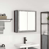 vidaXL Bathroom Wall Cabinet with Mirror 60x21x60 cm Black Oak-Effect