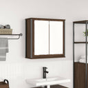 vidaXL Bathroom Wall Cabinet with Mirror 60x21x60 cm Black Oak-Effect