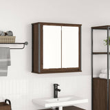 vidaXL Bathroom Wall Cabinet with Mirror 60x21x60 cm Black Oak-Effect