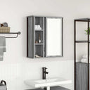 vidaXL Badkamerwandkast met spiegel 50x21x60 cm eikenkleurig
