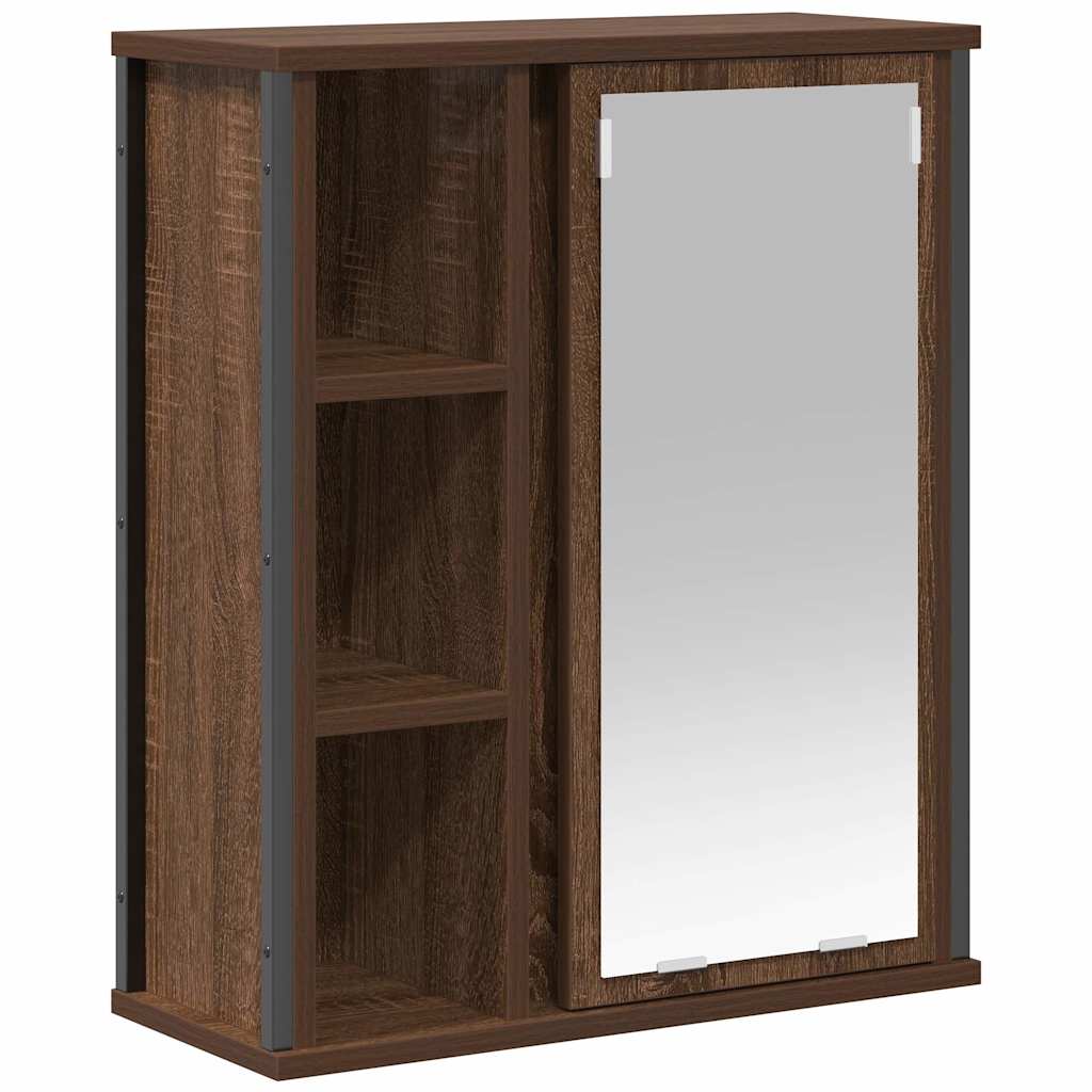 vidaXL Badkamerwandkast met spiegel 50x21x60 cm eikenkleurig