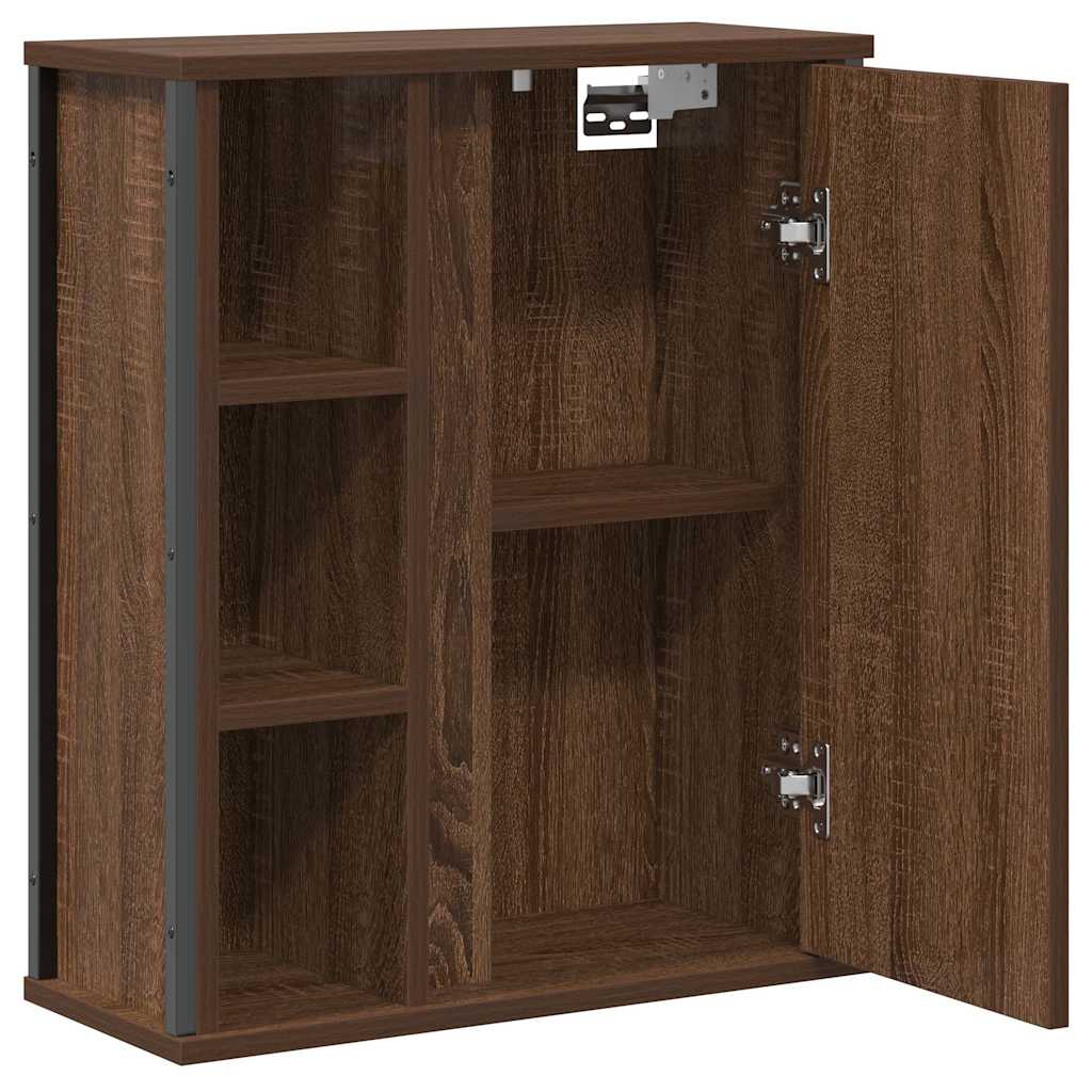 vidaXL Badkamerwandkast met spiegel 50x21x60 cm eikenkleurig