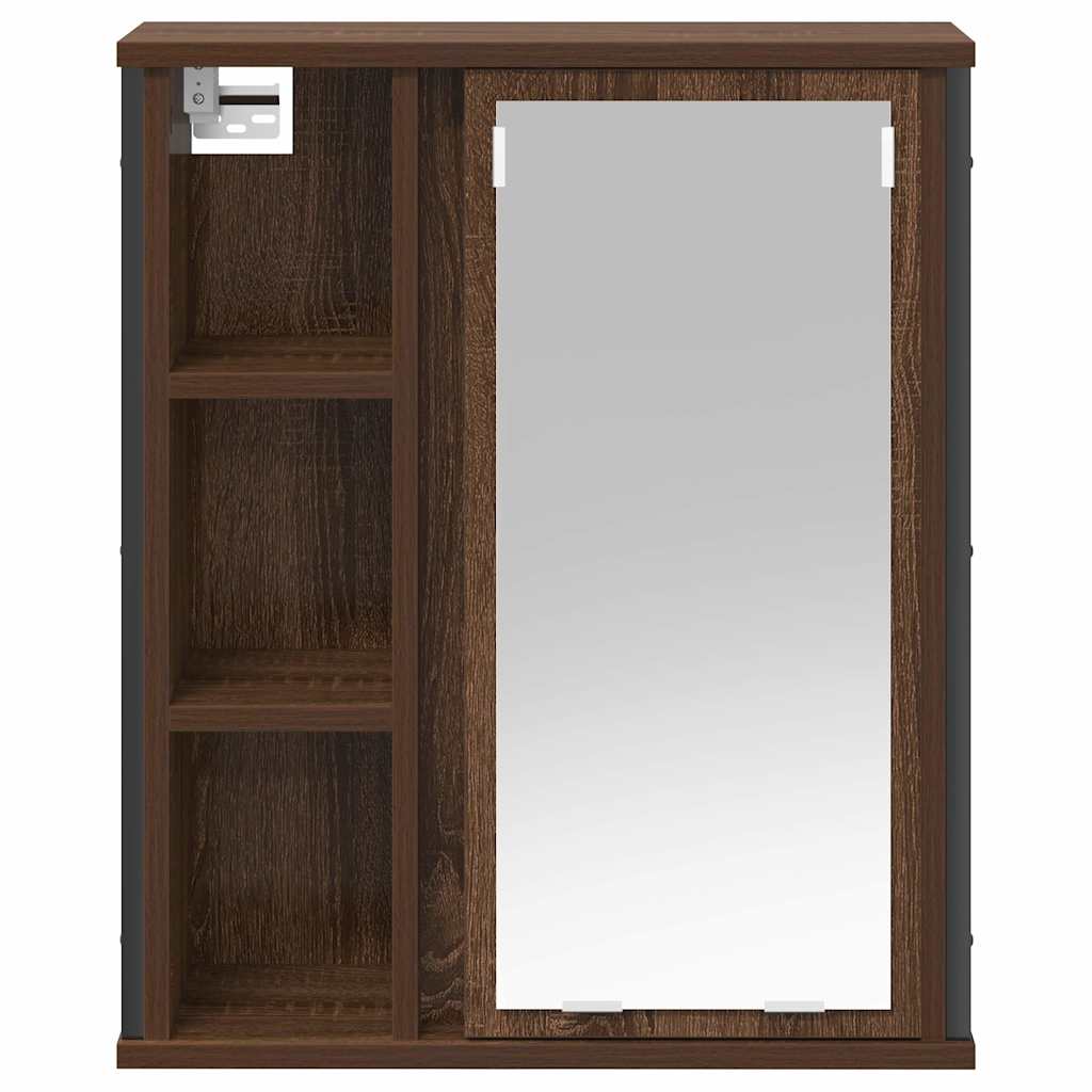 vidaXL Badkamerwandkast met spiegel 50x21x60 cm eikenkleurig