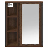 vidaXL Badkamerwandkast met spiegel 50x21x60 cm eikenkleurig