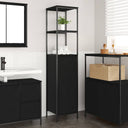 vidaXL Bathroom Cabinet with Shelves 36x35x165 cm Black Oak
