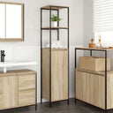 vidaXL Bathroom Cabinet with Shelves 36x35x165 cm Black Oak