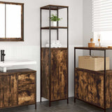 vidaXL Bathroom Cabinet with Shelves 36x35x165 cm Black Oak