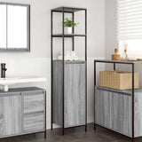 vidaXL Bathroom Cabinet with Shelves 36x35x165 cm Black Oak