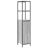 vidaXL Bathroom Cabinet with Shelves 36x35x165 cm Black Oak