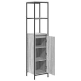 vidaXL Bathroom Cabinet with Shelves 36x35x165 cm Black Oak