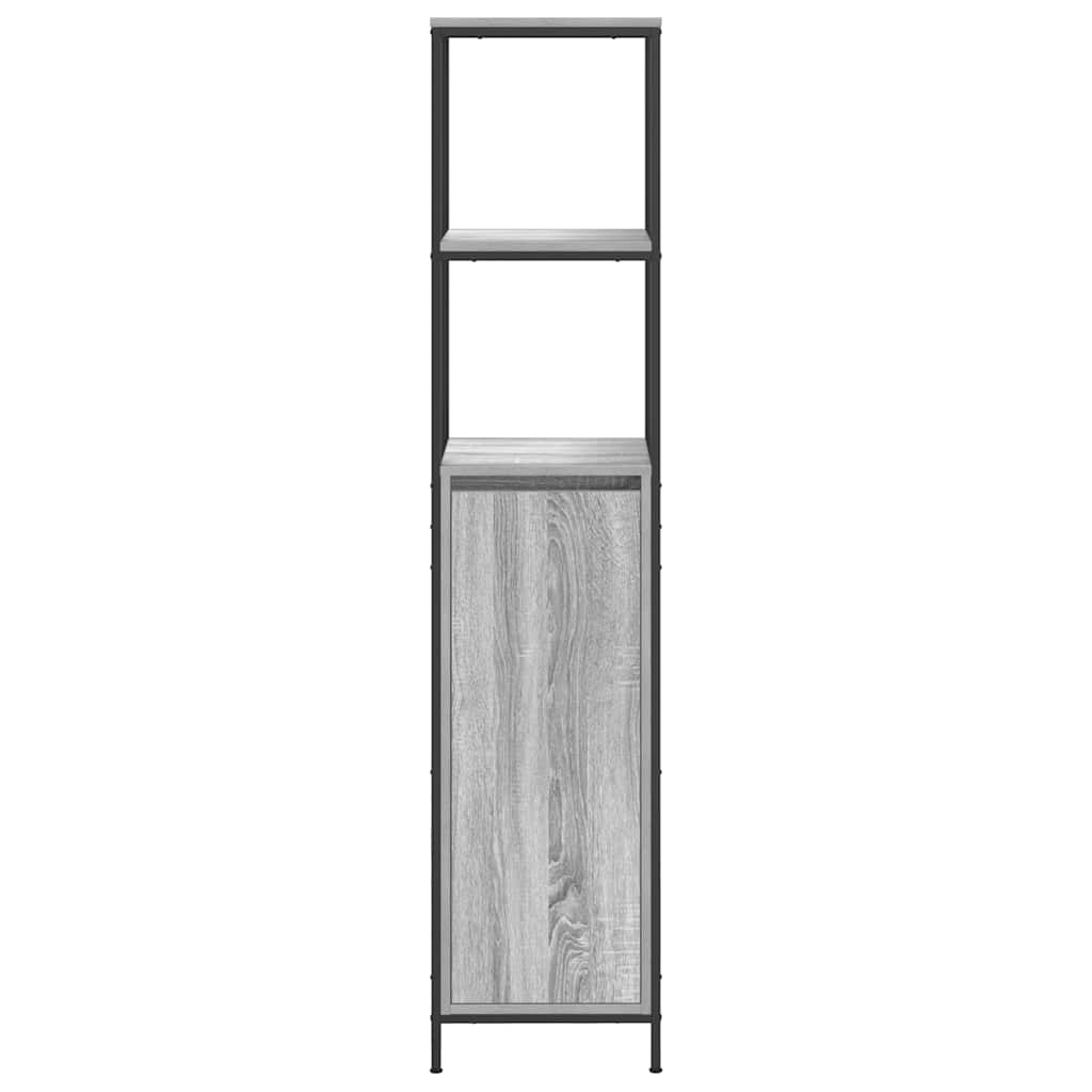 vidaXL Bathroom Cabinet with Shelves 36x35x165 cm Black Oak