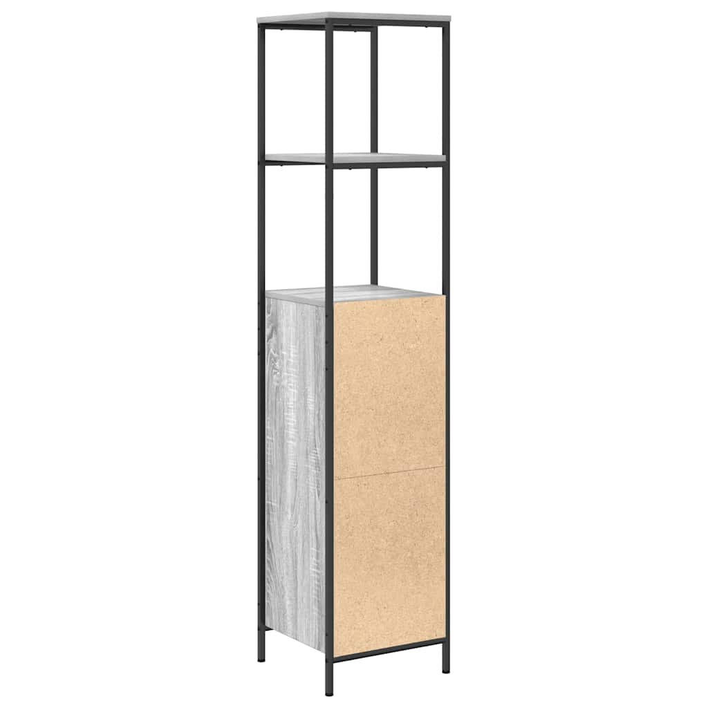 vidaXL Bathroom Cabinet with Shelves 36x35x165 cm Black Oak