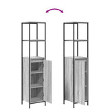 vidaXL Bathroom Cabinet with Shelves 36x35x165 cm Black Oak