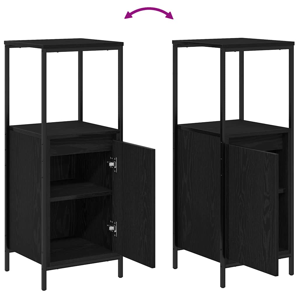vidaXL Badkamermeubel met planken 36x35x95 cm zwart eikenkleurig