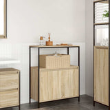 vidaXL Bathroom Cabinet with Shelves 76.5x35x95 cm Black Oak