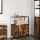 vidaXL Bathroom Cabinet with Shelves 76.5x35x95 cm Black Oak