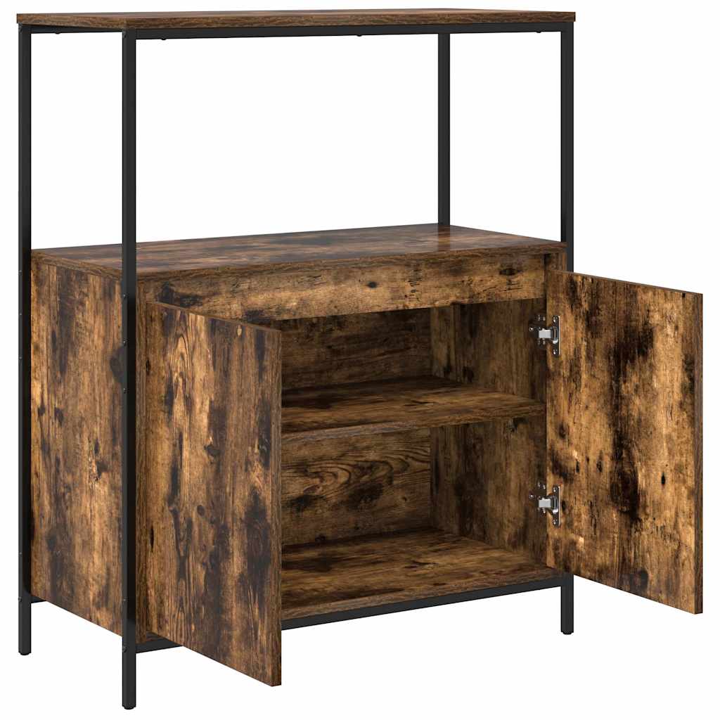 vidaXL Bathroom Cabinet with Shelves 76.5x35x95 cm Black Oak