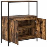 vidaXL Bathroom Cabinet with Shelves 76.5x35x95 cm Black Oak