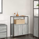 vidaXL Bathroom Cabinet with Shelves 76.5x35x95 cm Black Oak