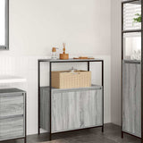 vidaXL Bathroom Cabinet with Shelves 76.5x35x95 cm Black Oak