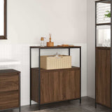 vidaXL Bathroom Cabinet with Shelves 76.5x35x95 cm Black Oak