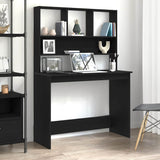 vidaXL Bureau met schappen 102x45x148 cm bewerkt hout wit