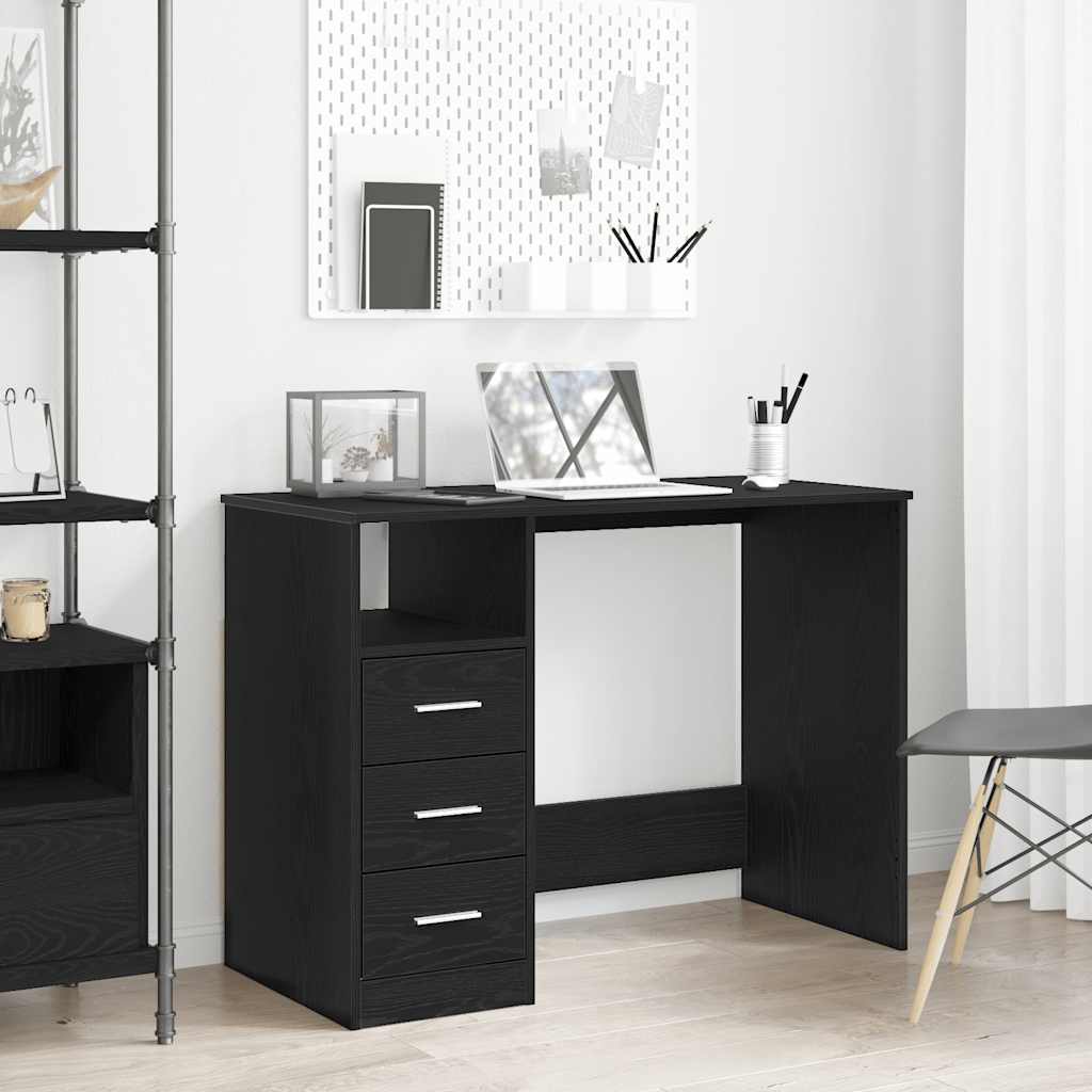 vidaXL Bureau met lades 102x50x76 cm bewerkt hout wit